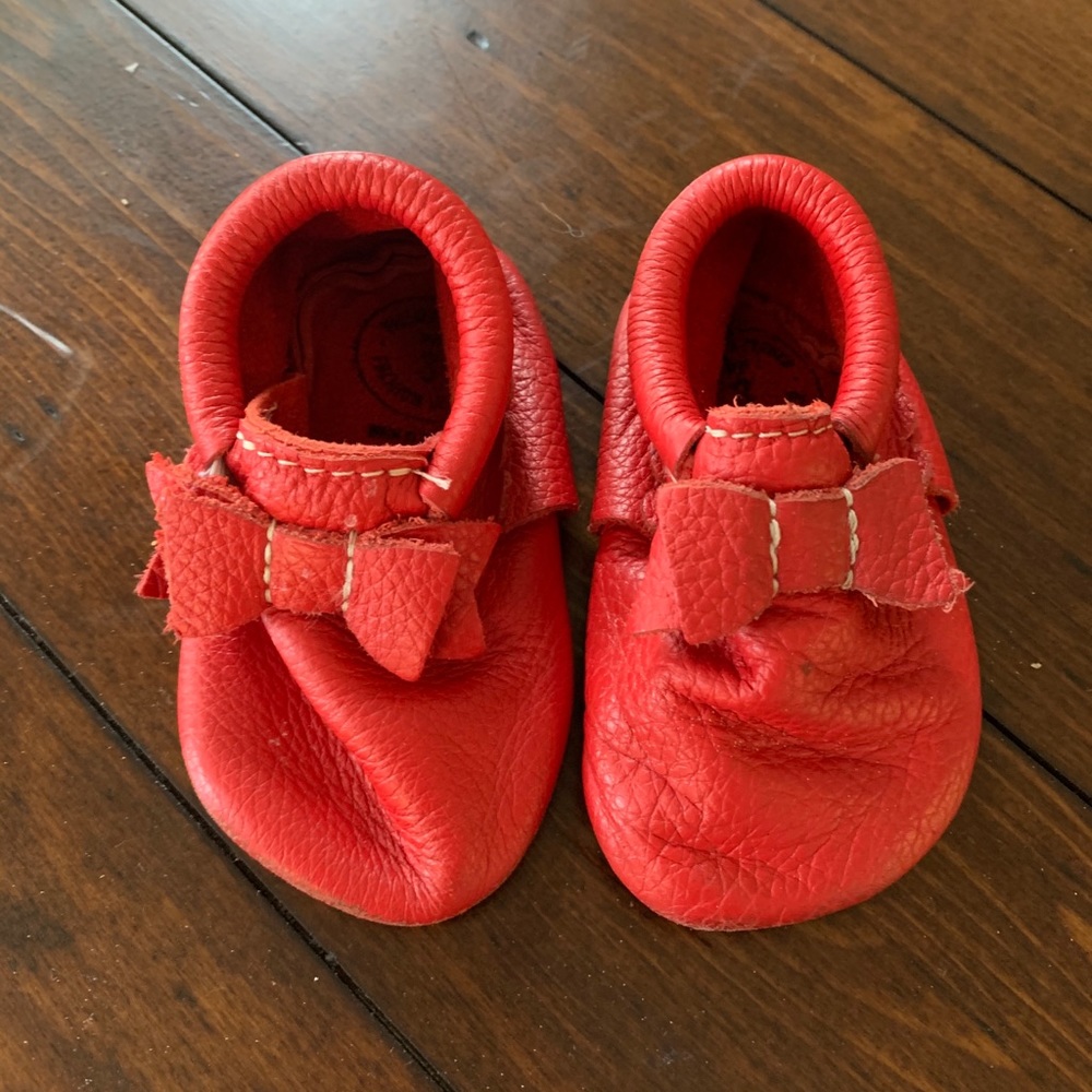 Freshly Picked Red Bow Moccasins 3 Soft Sole